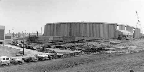 UNI-Dome's exterior as it undergoes construction.